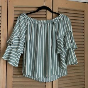 Off the shoulder striped top